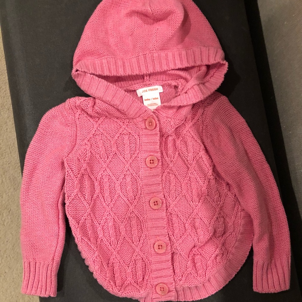 Adorable cardigan sweater with hood